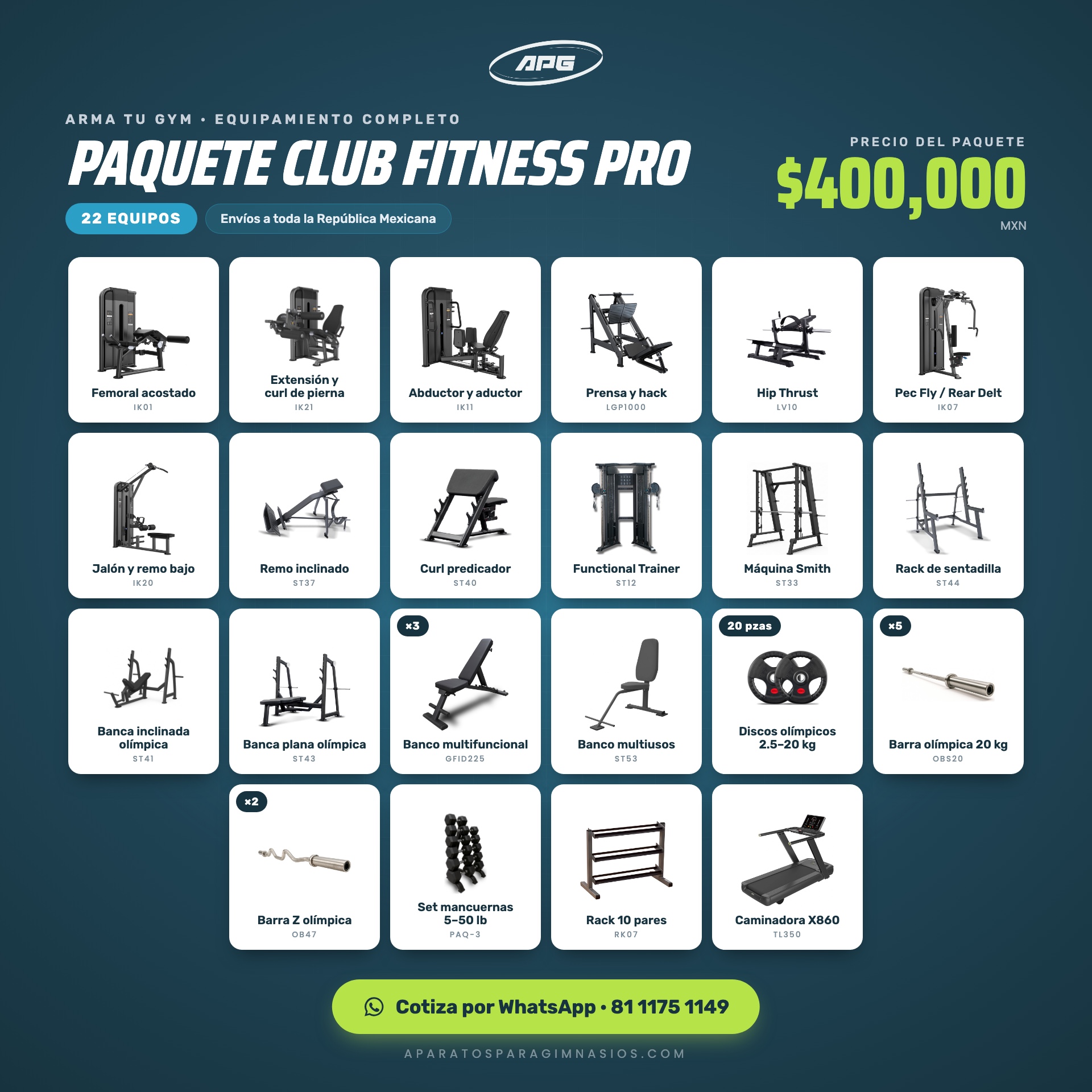 ARMA TU GYM – PAQUETE CLUB FITNESS PRO