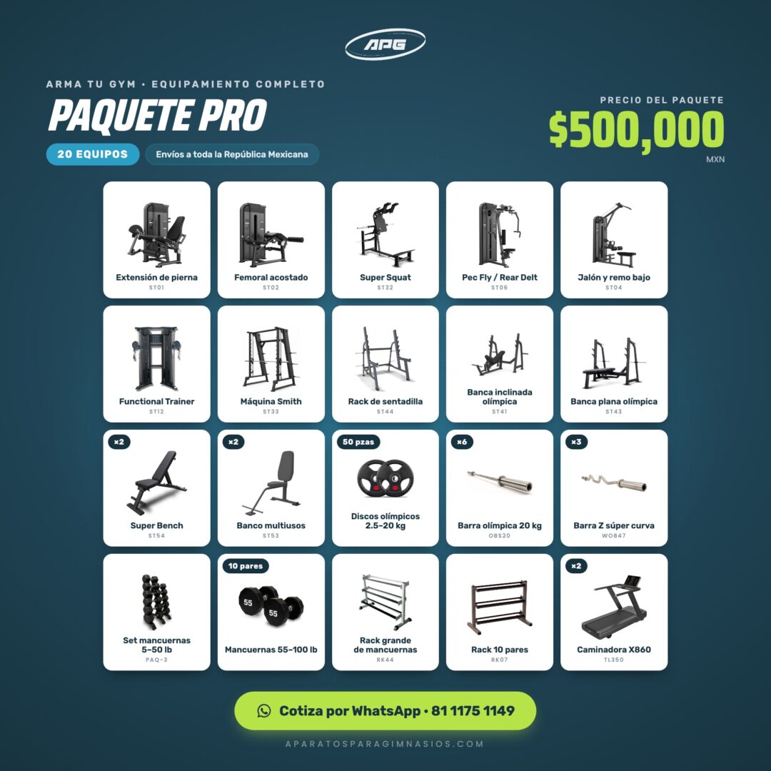 ARMA TU GYM – PAQUETE PRO — equipos incluidos
